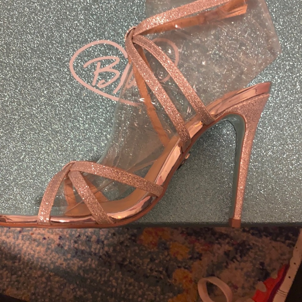Blue by Betsey Johnson heels— Silver glitter